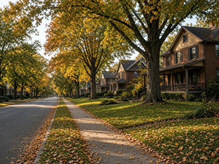 Cedar Rapids tree-lined neighborhood